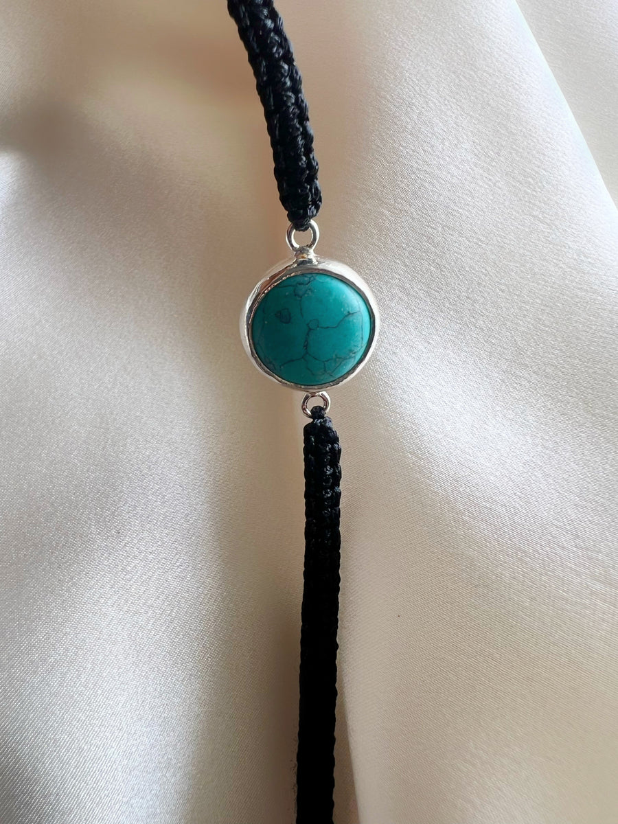 December Birthstone – Blue Turquoise 92.5 Silver Bracelet