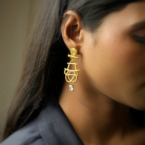 White Crystal Earring Dreamcatcher