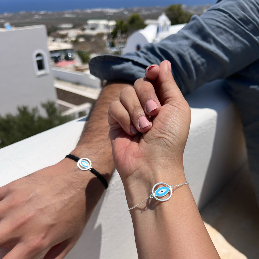 COUPLE – Full Circle Nazar EvilEye, 92.5 Silver Bracelet