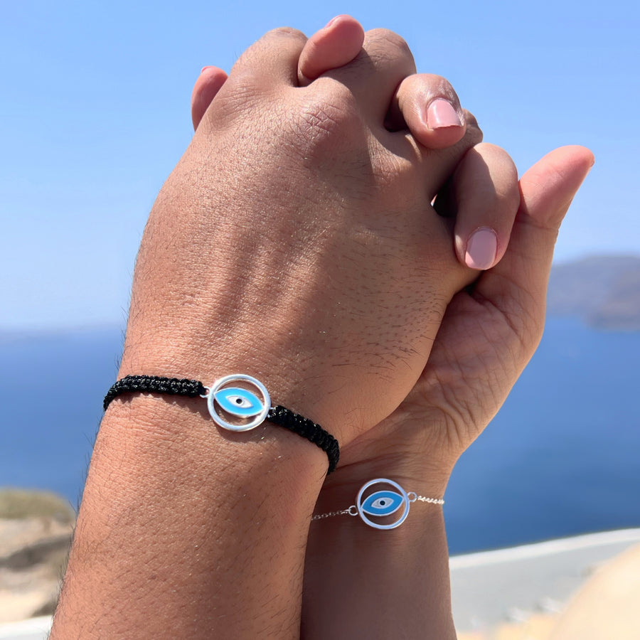 COUPLE – Full Circle Nazar EvilEye, 92.5 Silver Bracelet