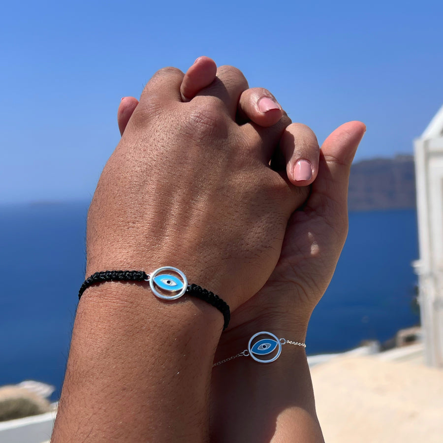COUPLE – Full Circle Nazar EvilEye, 92.5 Silver Bracelet