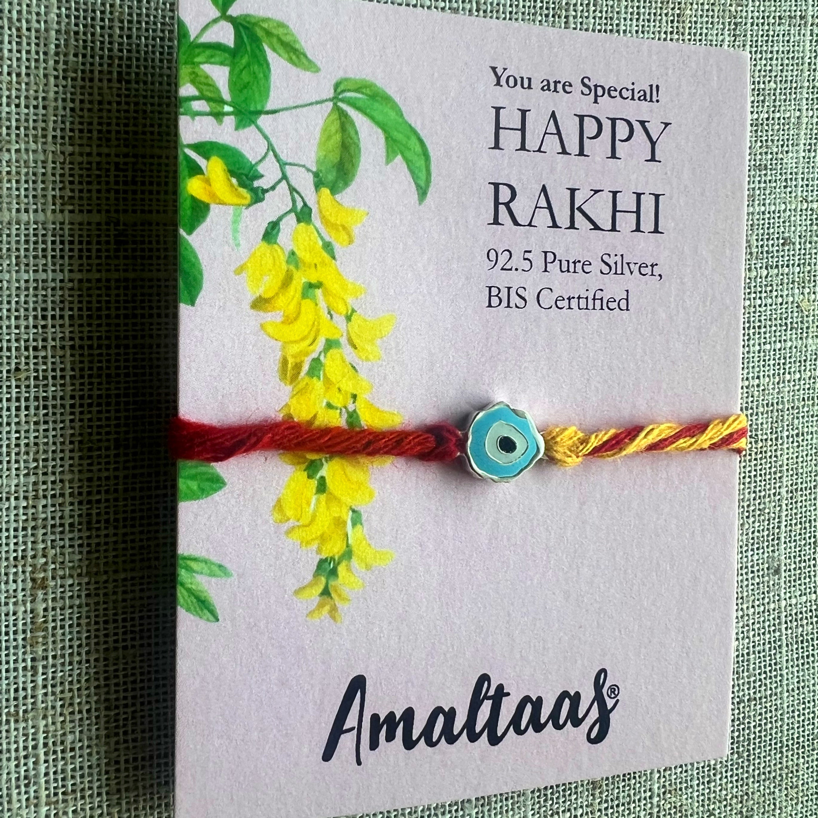 KIDS RAKHI - Nazar EvilEye Enamel – 92.5 Silver Rakhi