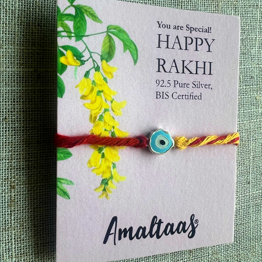 KIDS RAKHI - Nazar EvilEye Enamel – 92.5 Silver Rakhi