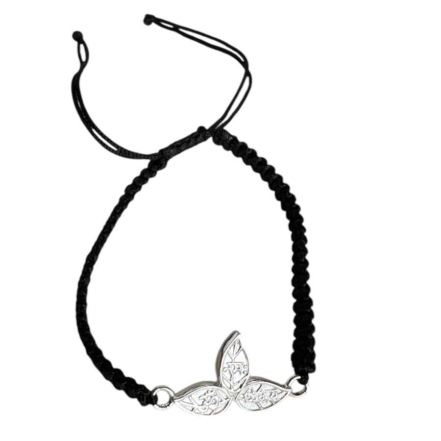 Men -  Om Namah Shivaya Bel Patra (Sacred Leaf) 92.5 Silver Bracelet