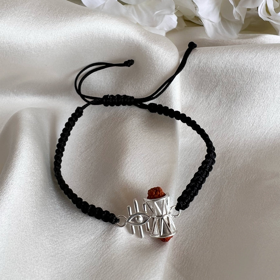 PREORDER - Men - Triveni Damru 92.5 Silver Bracelet