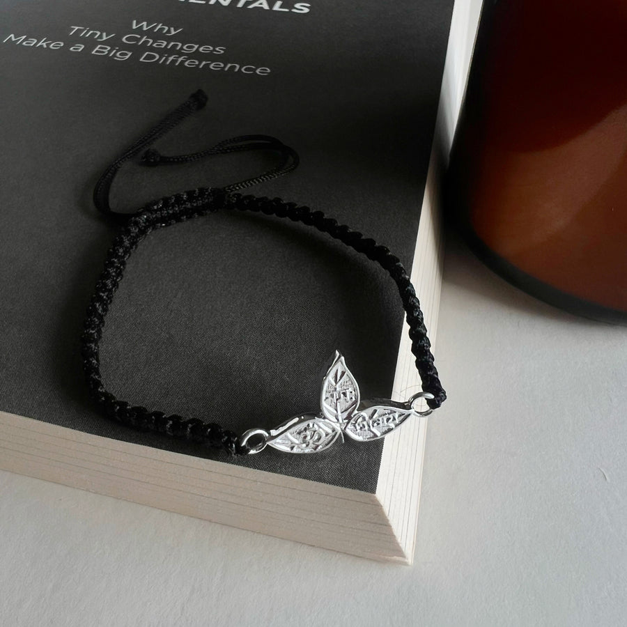 COUPLE - Om Namah Shivaya Bel Patra (Sacred Leaf) 92.5 Silver Bracelet