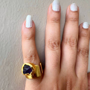 Amethyst Little Finger Open Ring