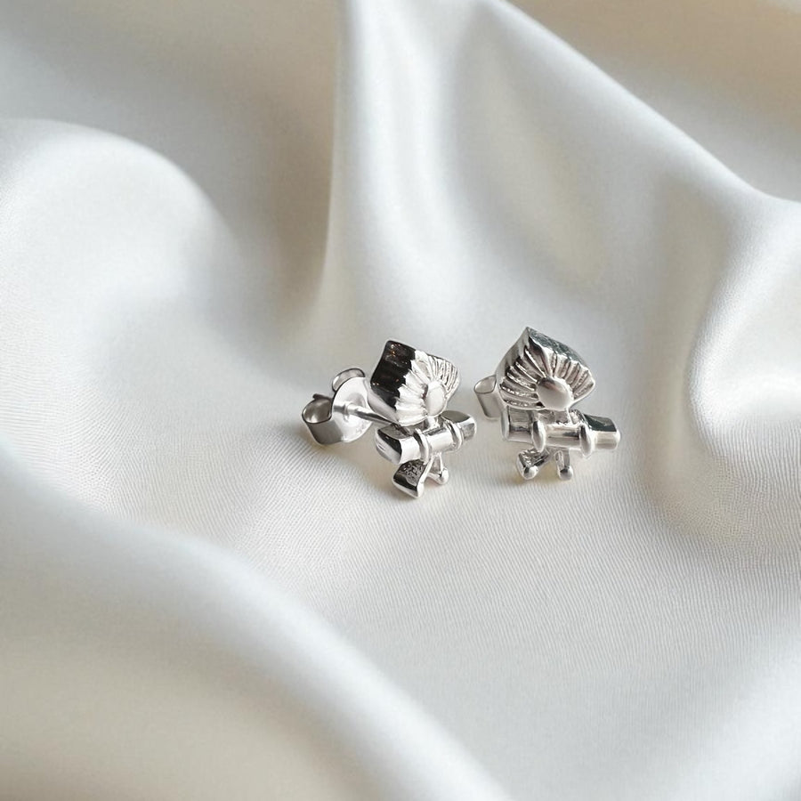EARRING - Thakurji  Morpankh 92.5 Silver Studs