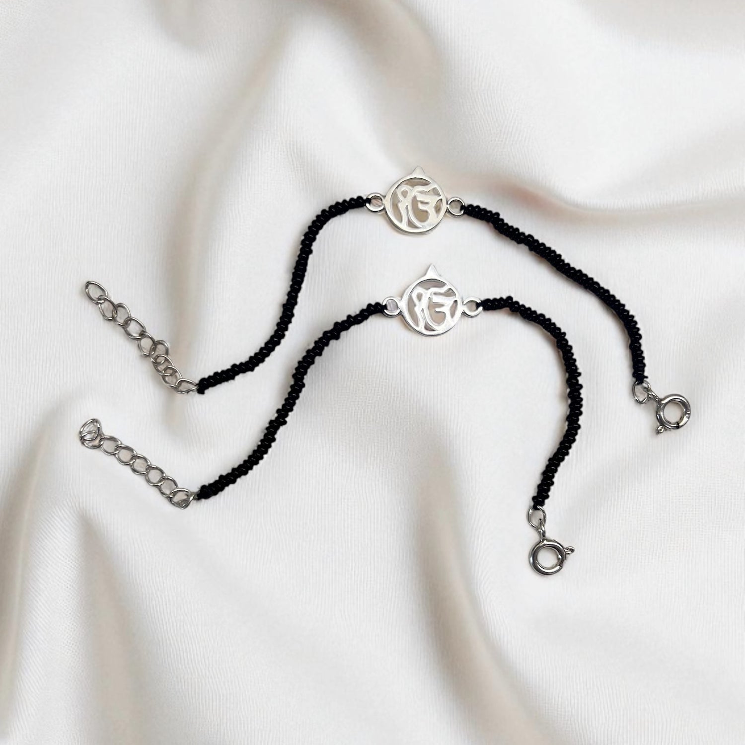 KIDS - (Pair) Ek Onkar Kids 92.5 Silver Bracelets