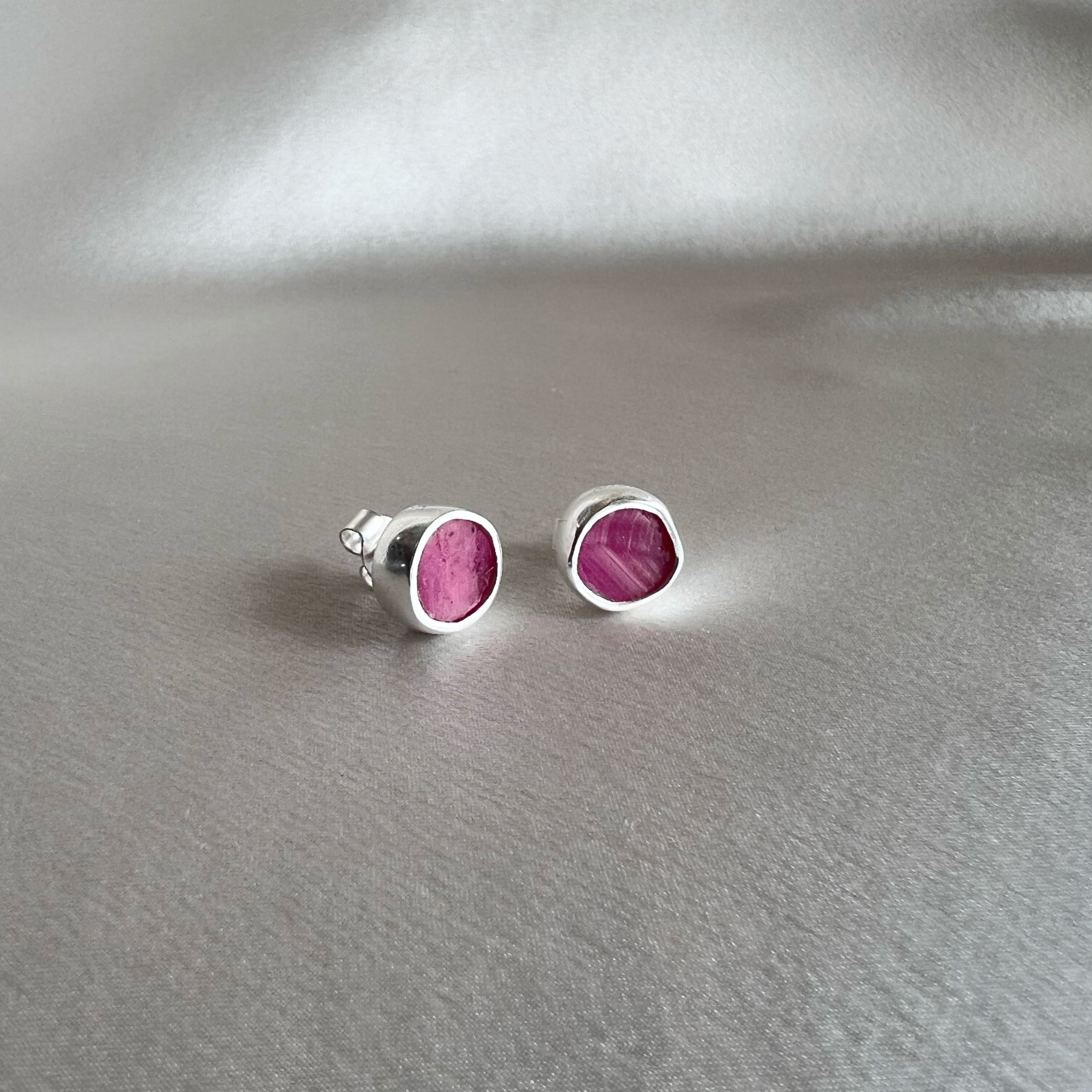 PREORDER - Ruby Scarlet Flame Studs