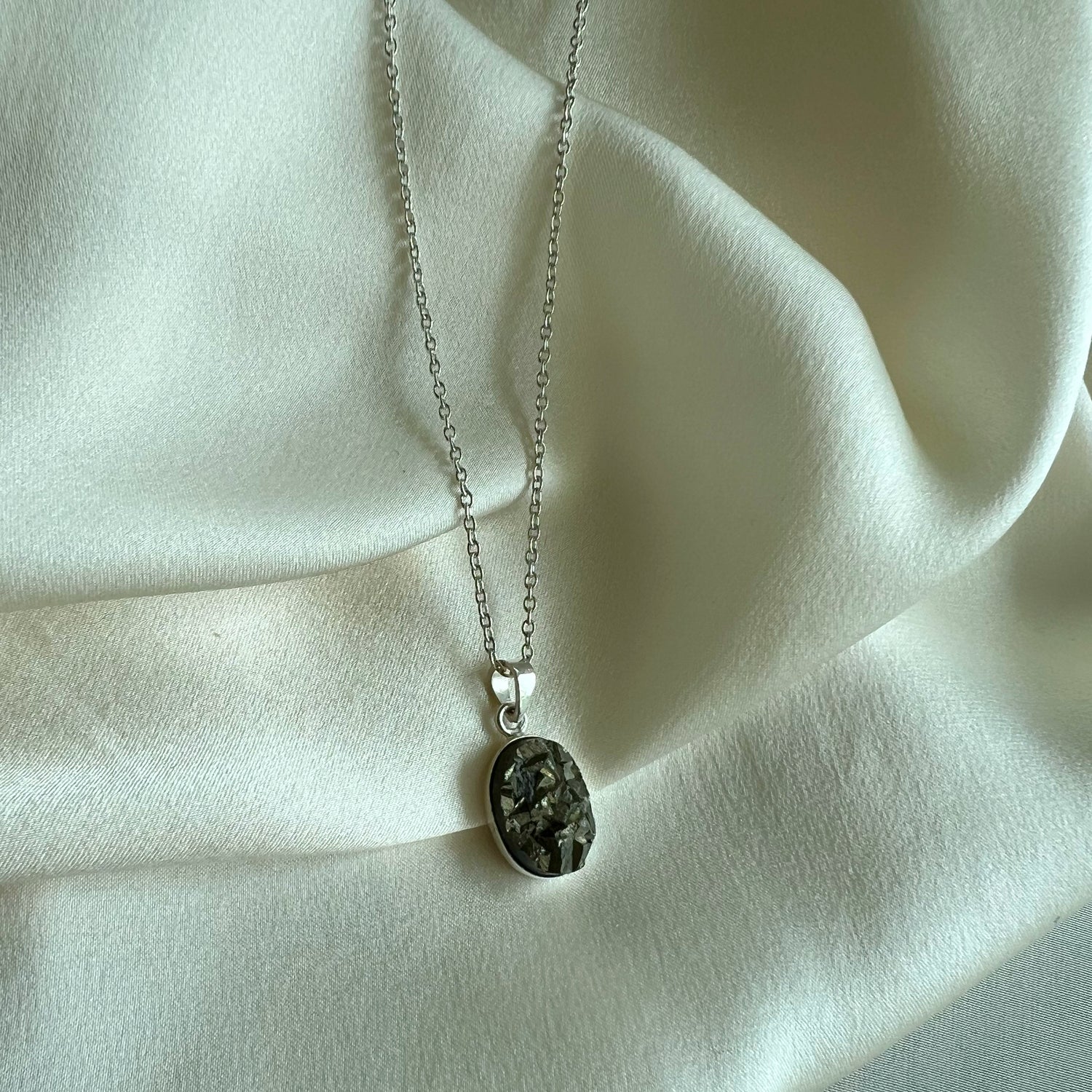 PREORDER - NECKLACE - Pyrite Natural Form 92.5 Silver Necklace