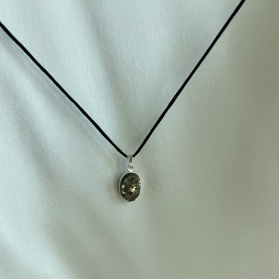 PENDANT - Pyrite Natural Form 92.5 Silver Pendant