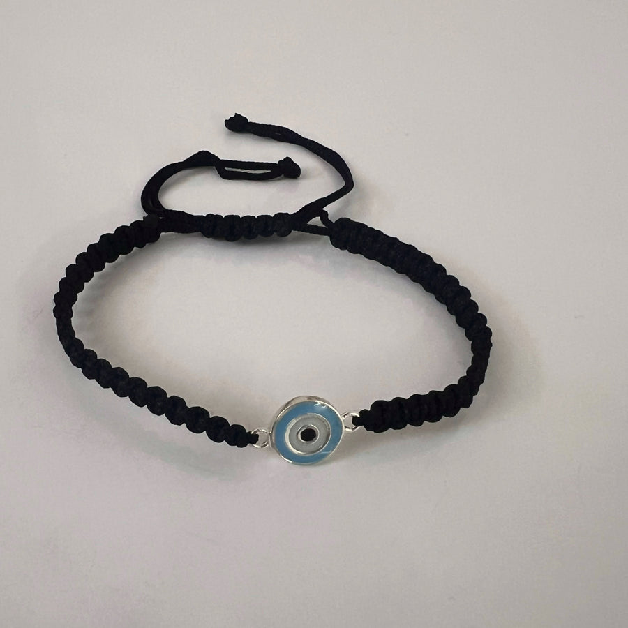 COUPLE - Nazar Guardian Silver Bracelets (With Black Onyx Beads For Women)