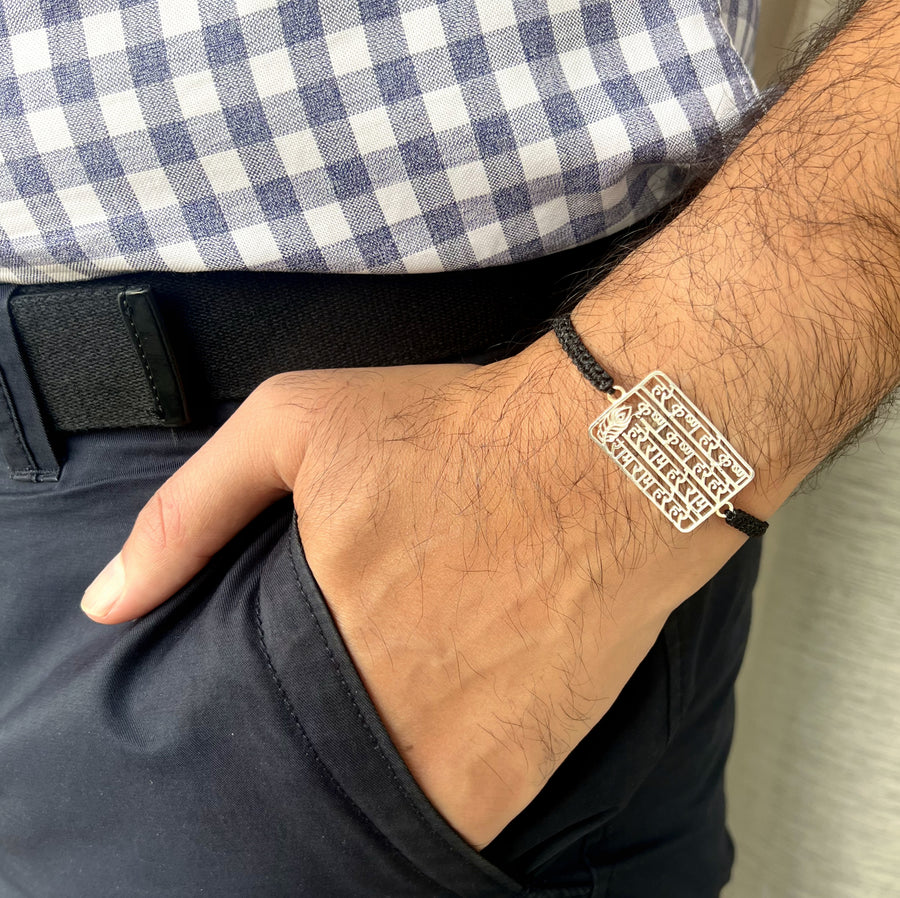 Krishna Maha-Mantra 92.5 Silver Bracelet