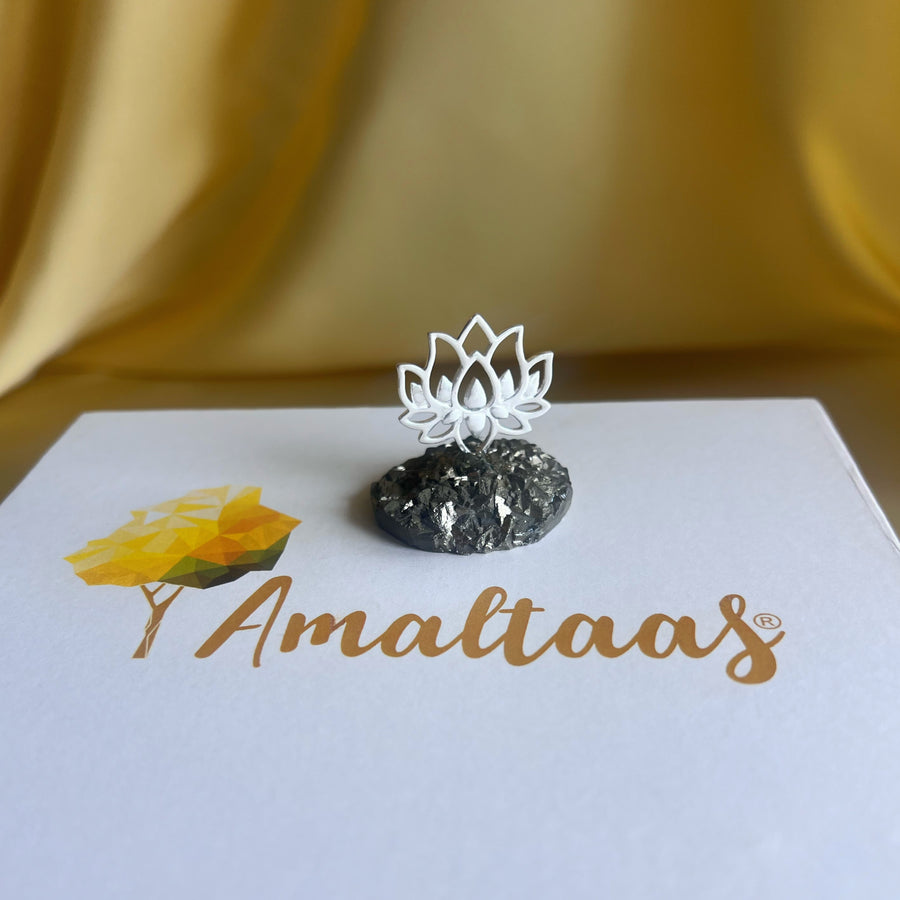 Blessed Lotus in 92.5 Silver With Pyrite