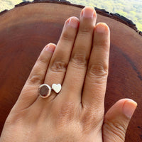 My Heart Ring - With Rose - quartz 92.5 Silver