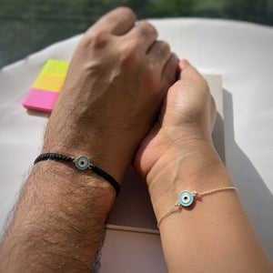 COUPLE Blessed - Nazar (with Chain for Women) 92.5 Silver Bracelets