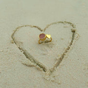 My Heart Rose-quartz Ring - 92.5 Silver ( with 22k Gold Plating)