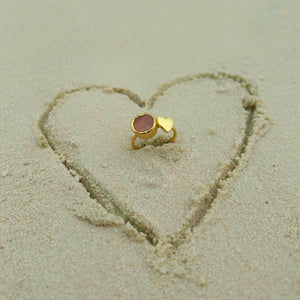My Heart Rose-quartz Ring - 92.5 Silver