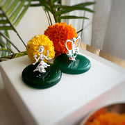 Lakshmi Ganesh Blessings Bundle in 92.5 Silver & Green Onyx