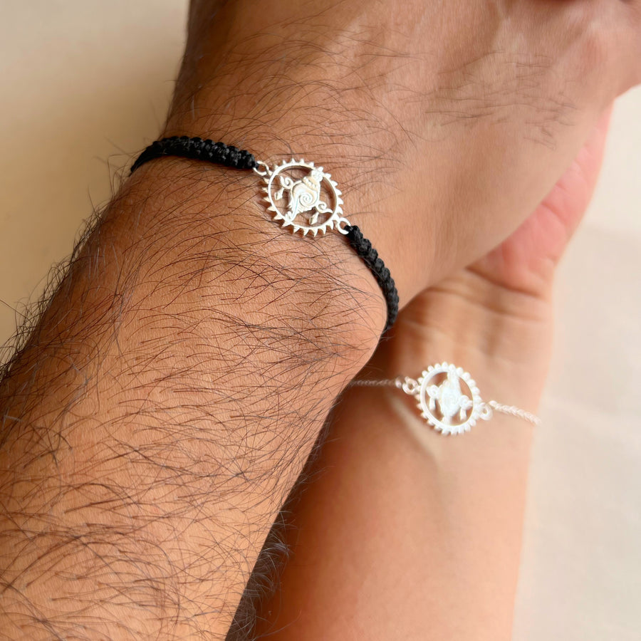COUPLE - Shankh Blessings 92.5 Silver Bracelets