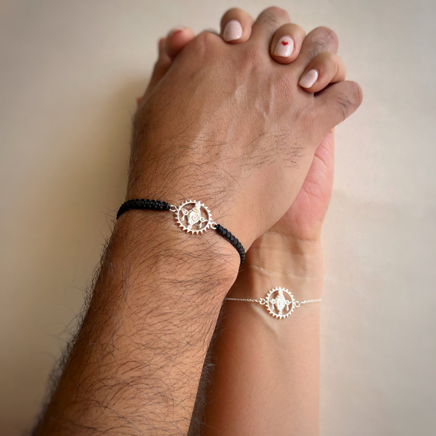 COUPLE - Shankh Blessings 92.5 Silver Bracelets