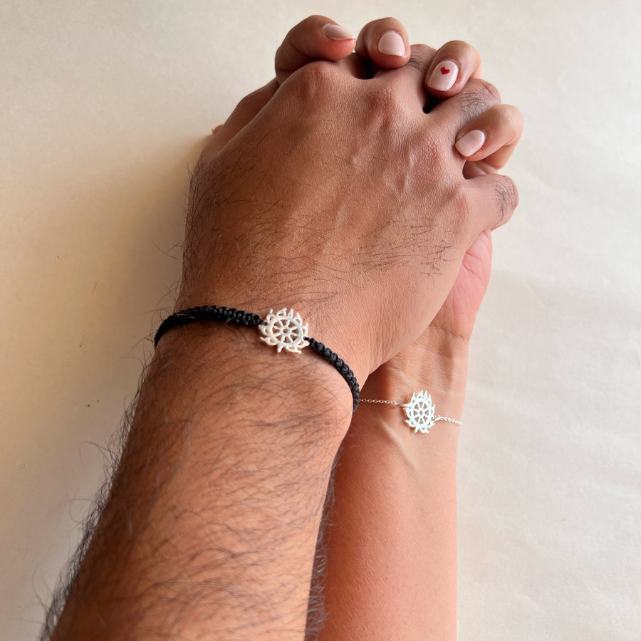 COUPLE -  Sudarshan Chakra 92.5 Silver Bracelets