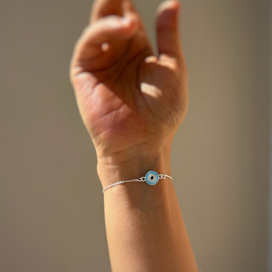 WOMEN- EvilEye Nazar 92.5 Silver Chain Bracelet