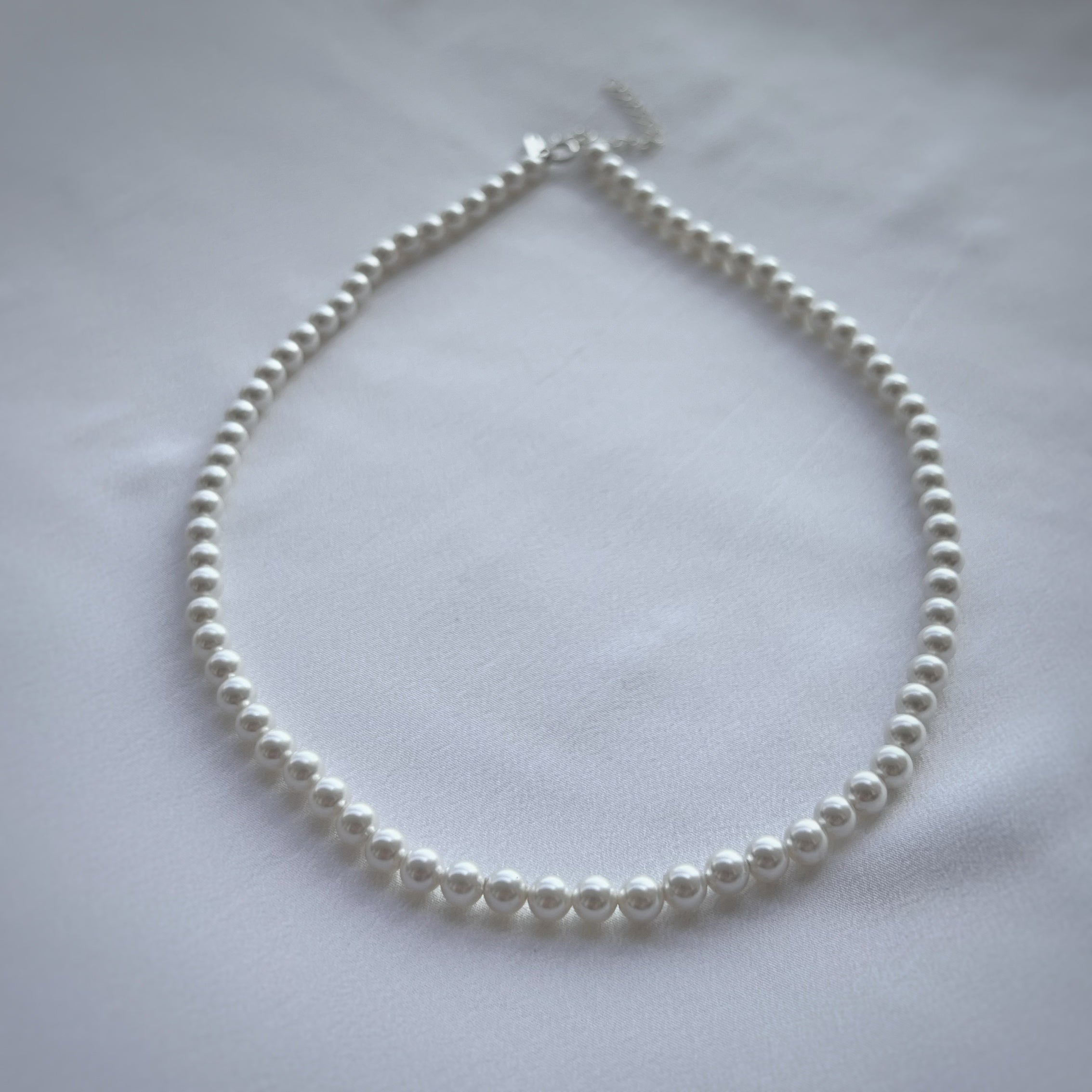 Pearl 92.5 Silver Necklace (Zodiac Charm not included)