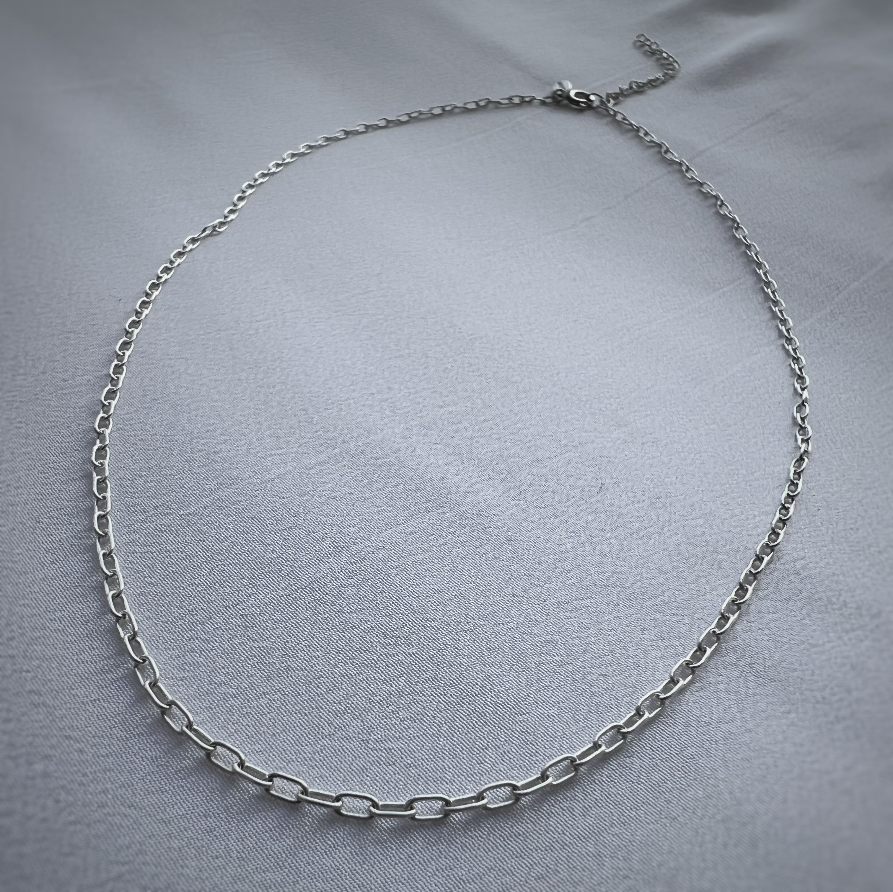 92.5 Silver Link Chain Necklace (Zodiac Charm not included)