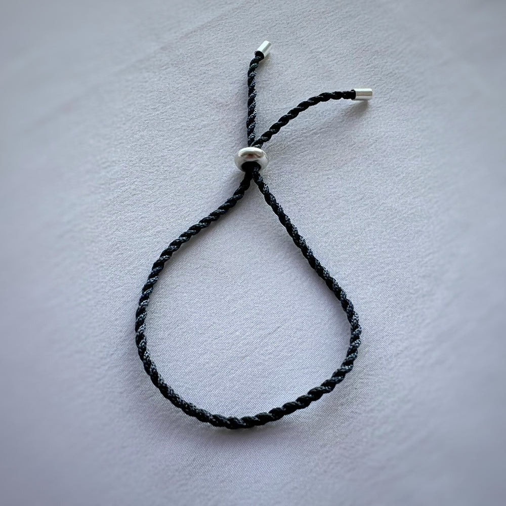Classic Grey Thread Bracelet with Bolo Closure (Zodiac Charm Not Included)