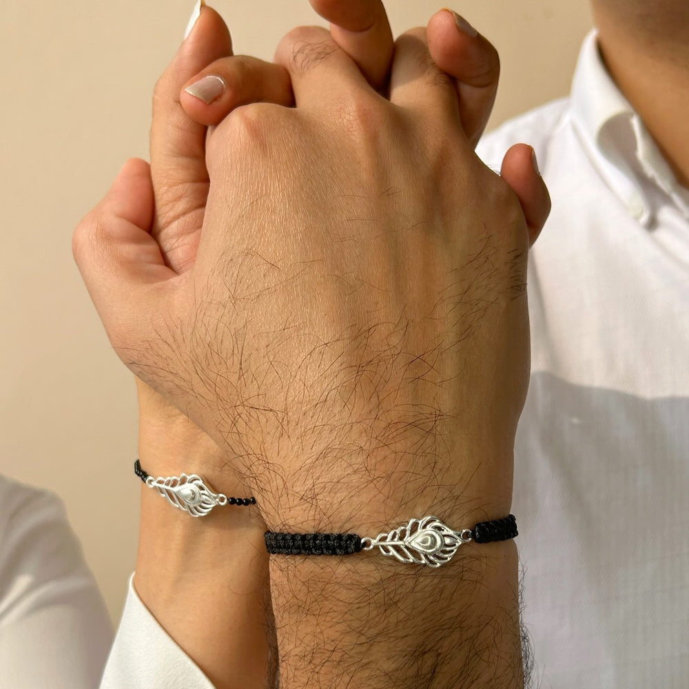 COUPLE -  Kanha Morpankh 92.5 Silver Bracelet
