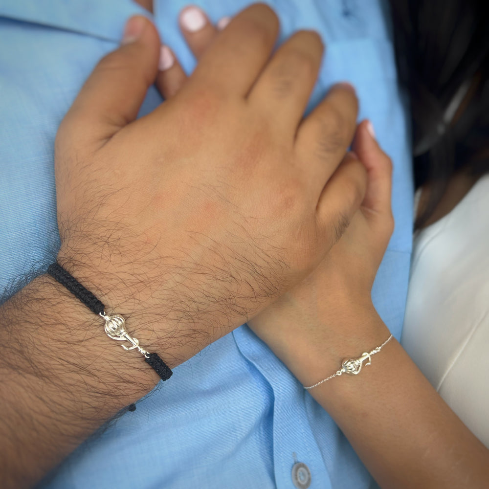 
            
                Load image into Gallery viewer, COUPLE Blessed - Vayuputra Gada 92.5 Silver Bracelet
            
        