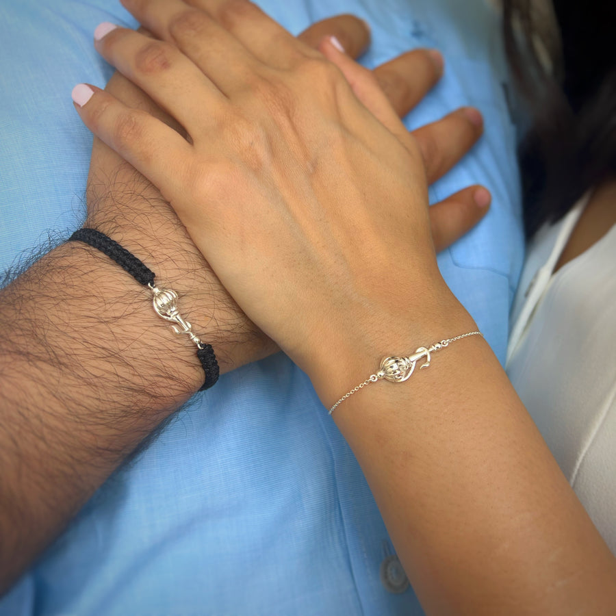 PREORDER - COUPLE - Vayuputra Gada 92.5 Silver Bracelet