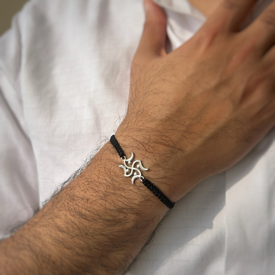 PREORDER - Men - Swastik 92.5 Silver Bracelet
