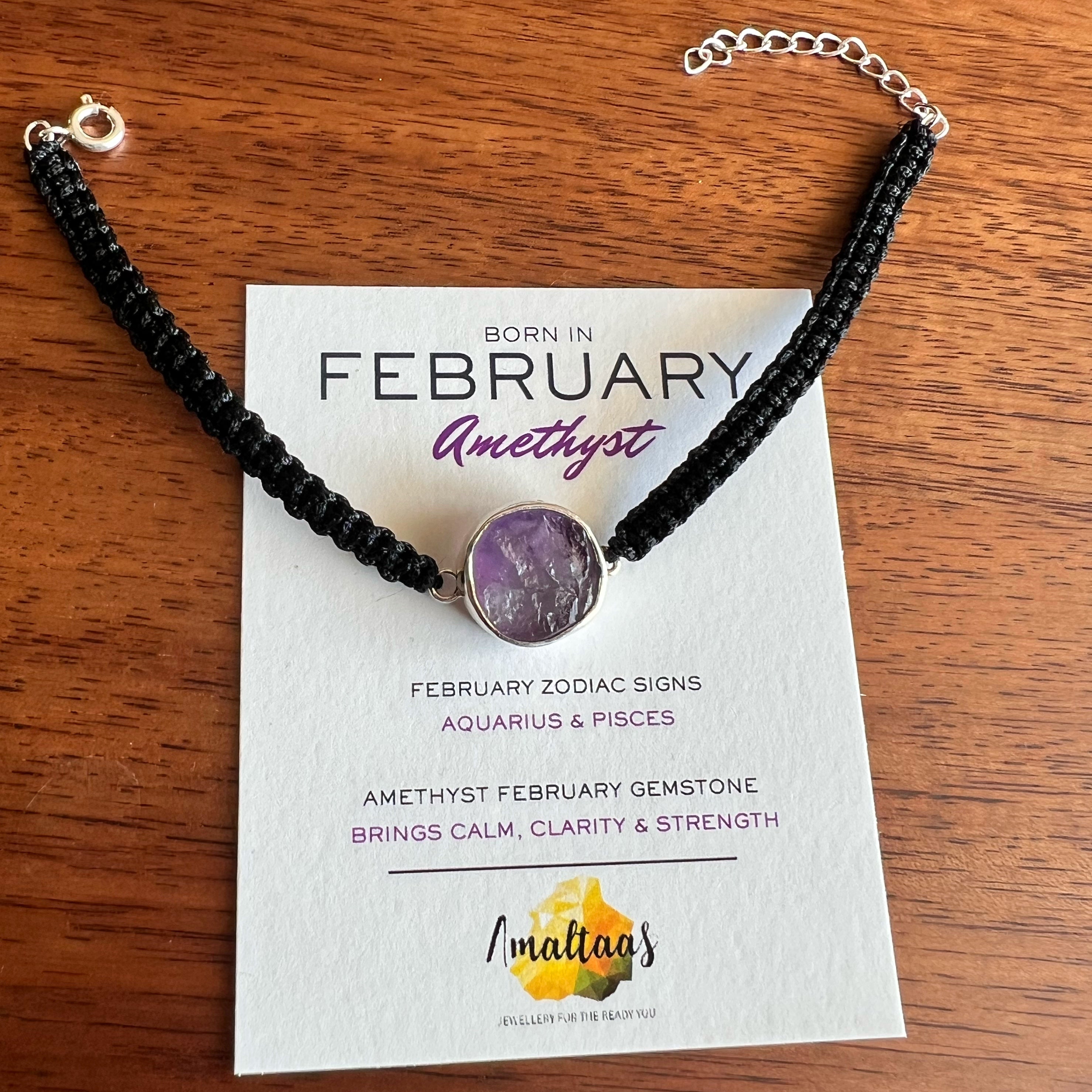 February Birthstone – Amethyst 92.5 Silver Bracelet