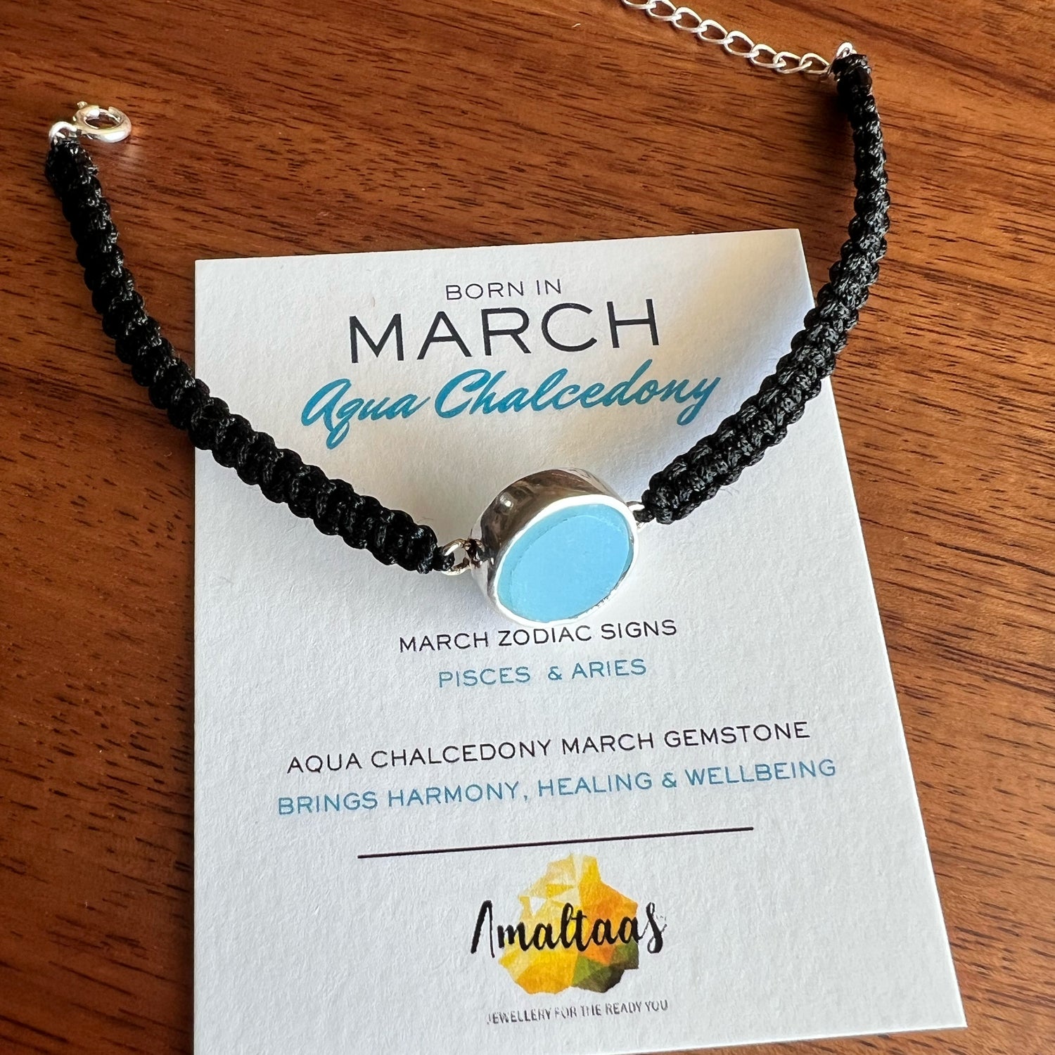 March Birthstone – Aqua Chalcedony 92.5 Silver Bracelet