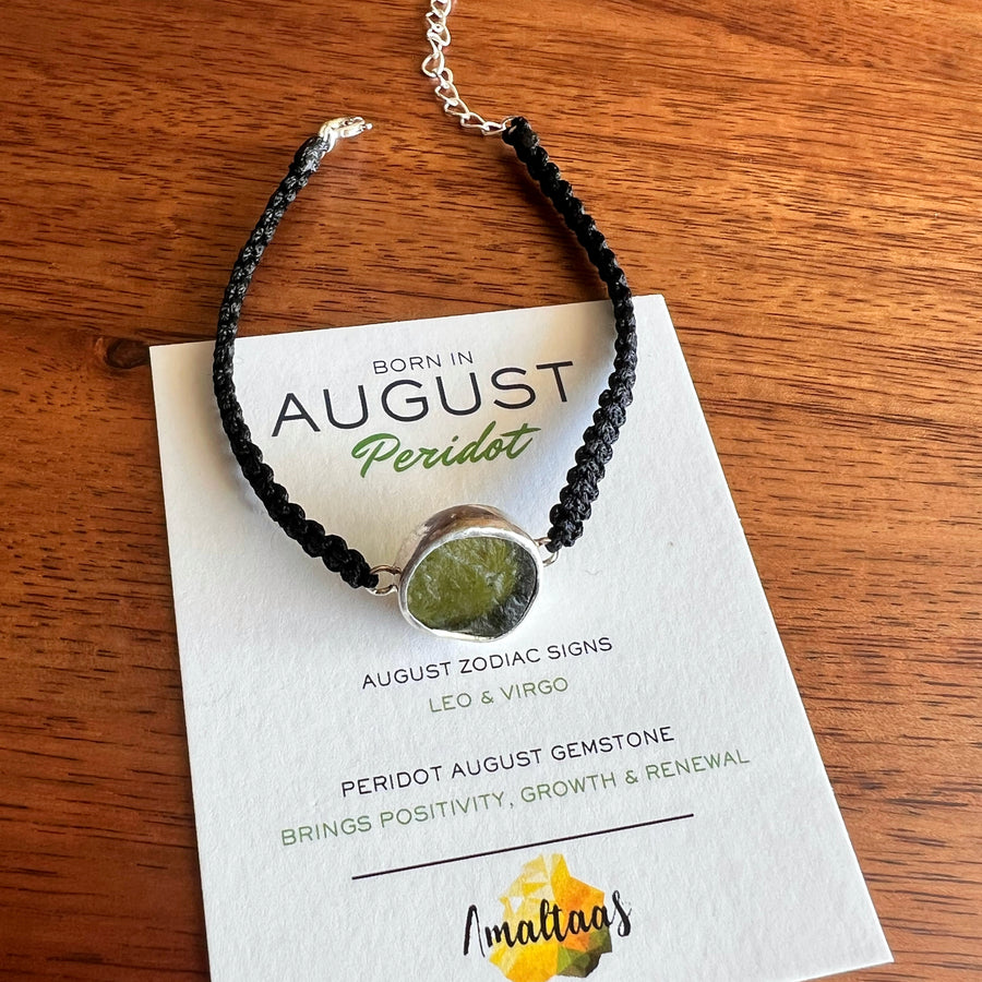 August Birthstone – Peridot 92.5 Silver Bracelet