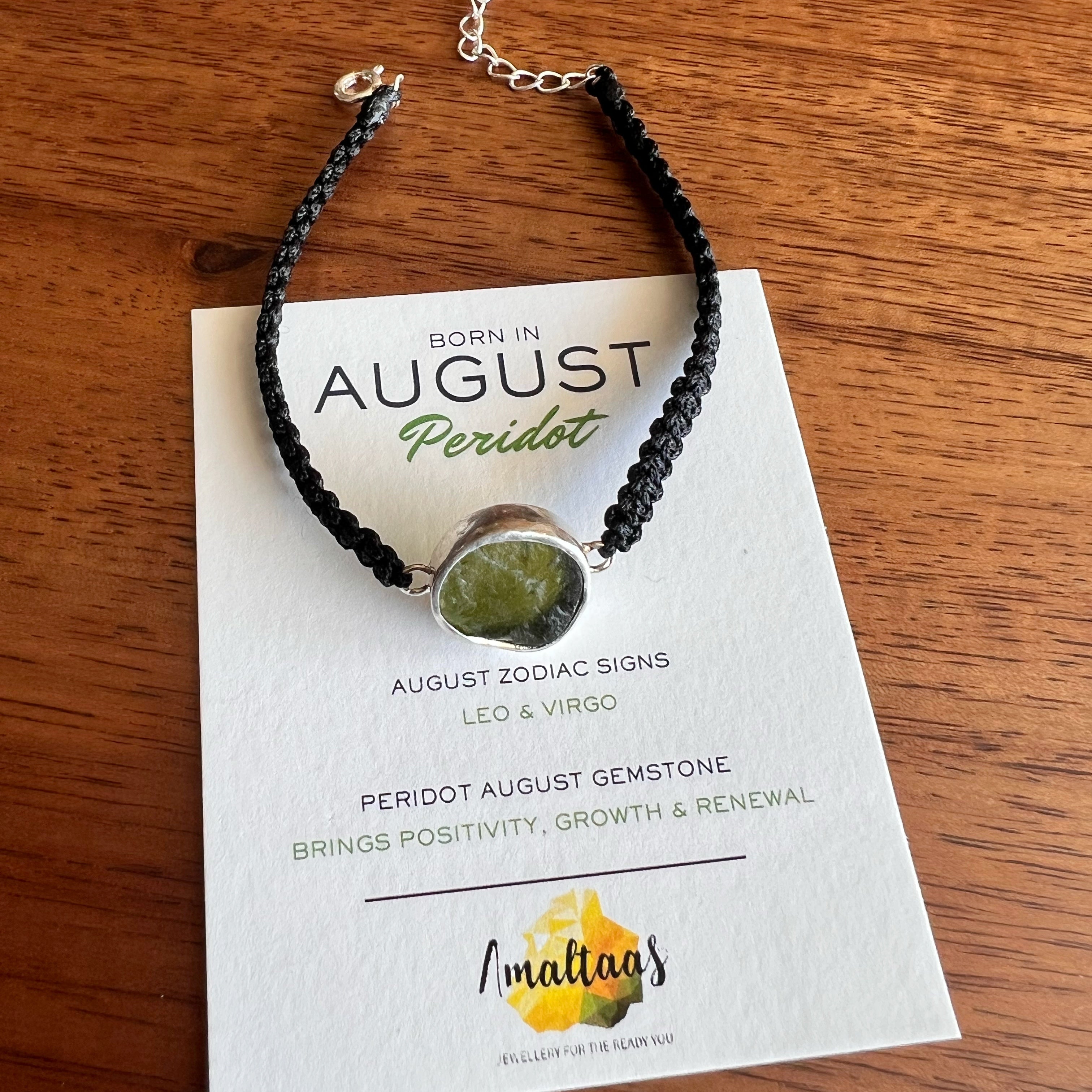 August Birthstone – Peridot 92.5 Silver Bracelet
