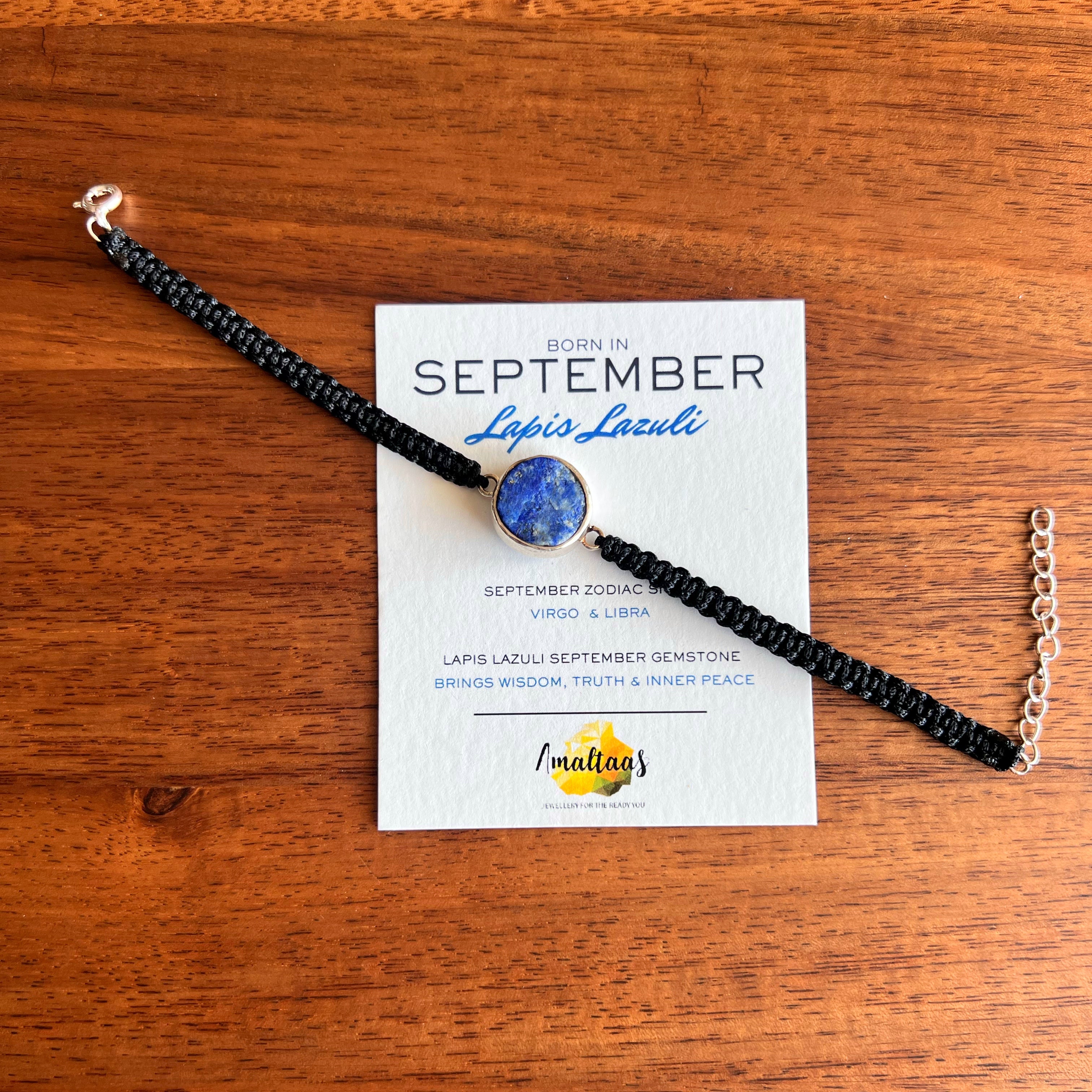 September Birthstone – Lapis Lazuli 92.5 Silver Bracelet