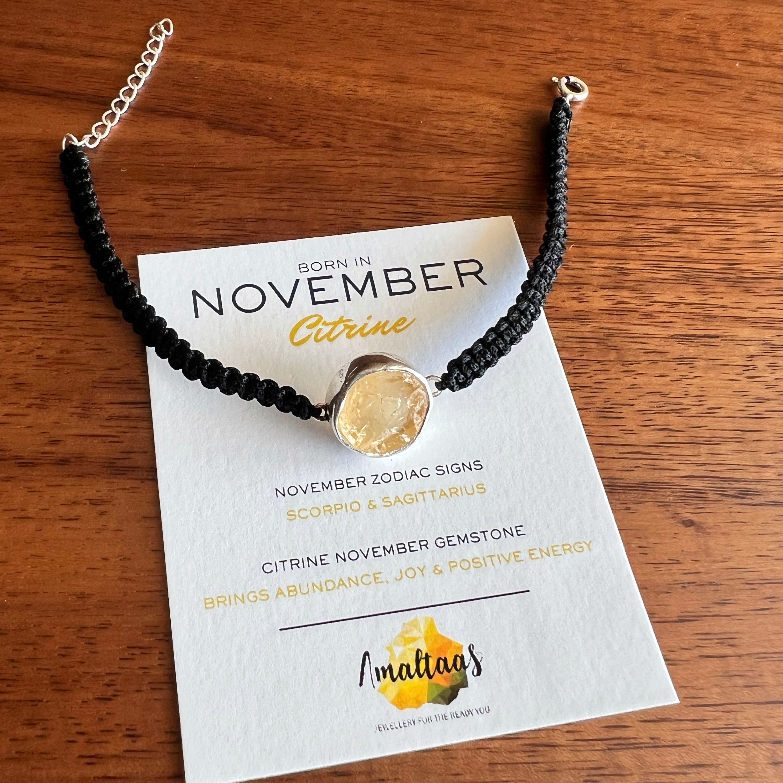 November Birthstone – Citrine 92.5 Silver Bracelet