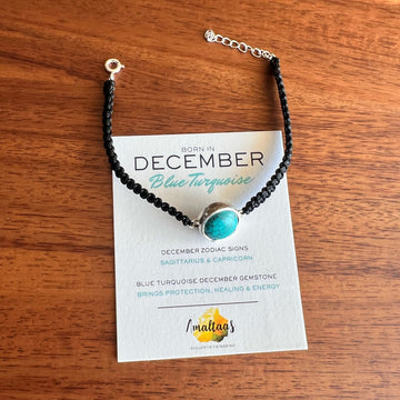 December Birthstone – Blue Turquoise 92.5 Silver Bracelet