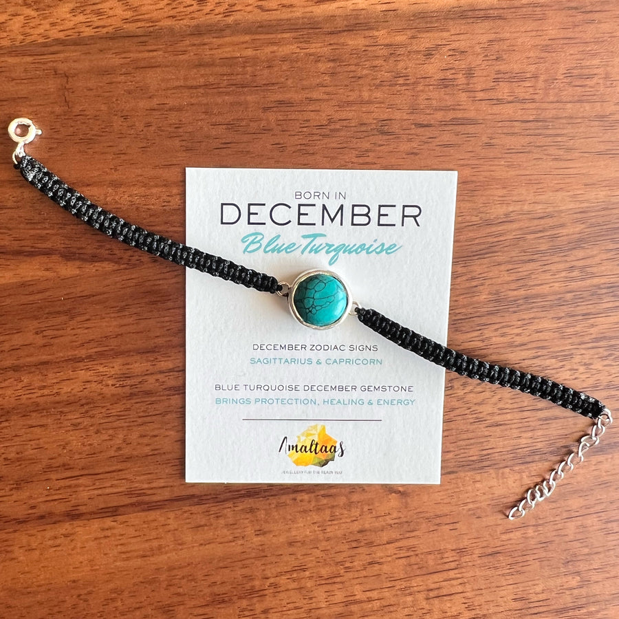 December Birthstone – Blue Turquoise 92.5 Silver Bracelet