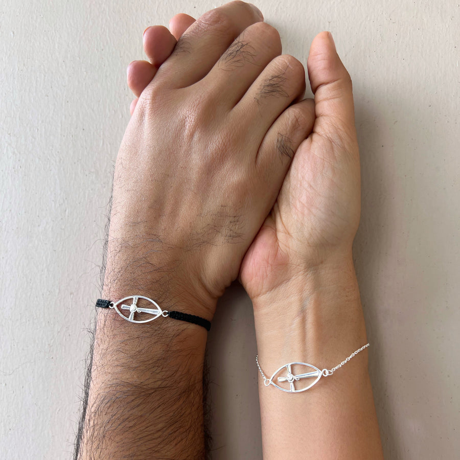 COUPLE - Cross My Heart Bracelets – 92.5 Silver