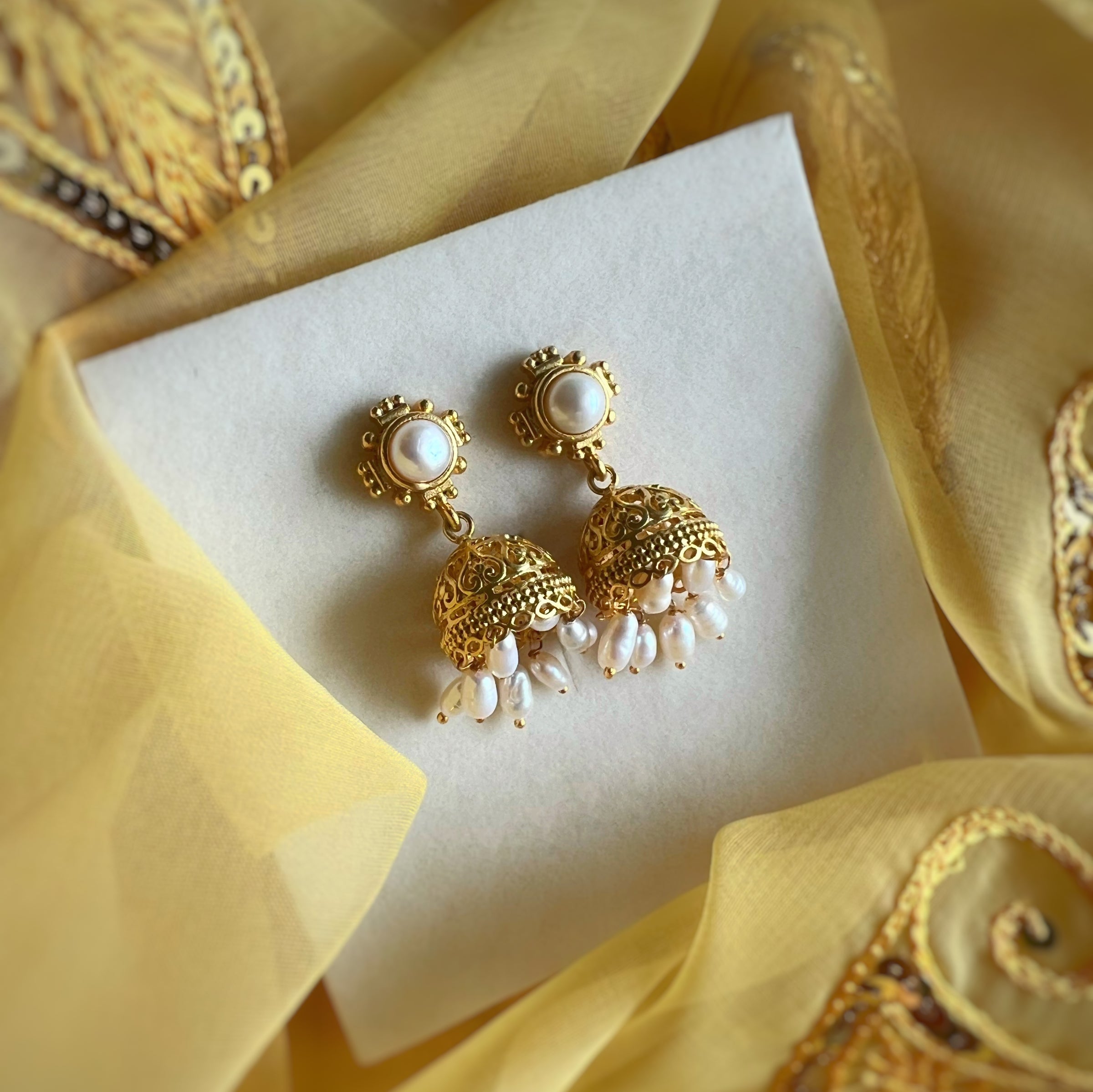 Gold Jhumka Earrings Myntra Online Shopping Earrings Jhumka