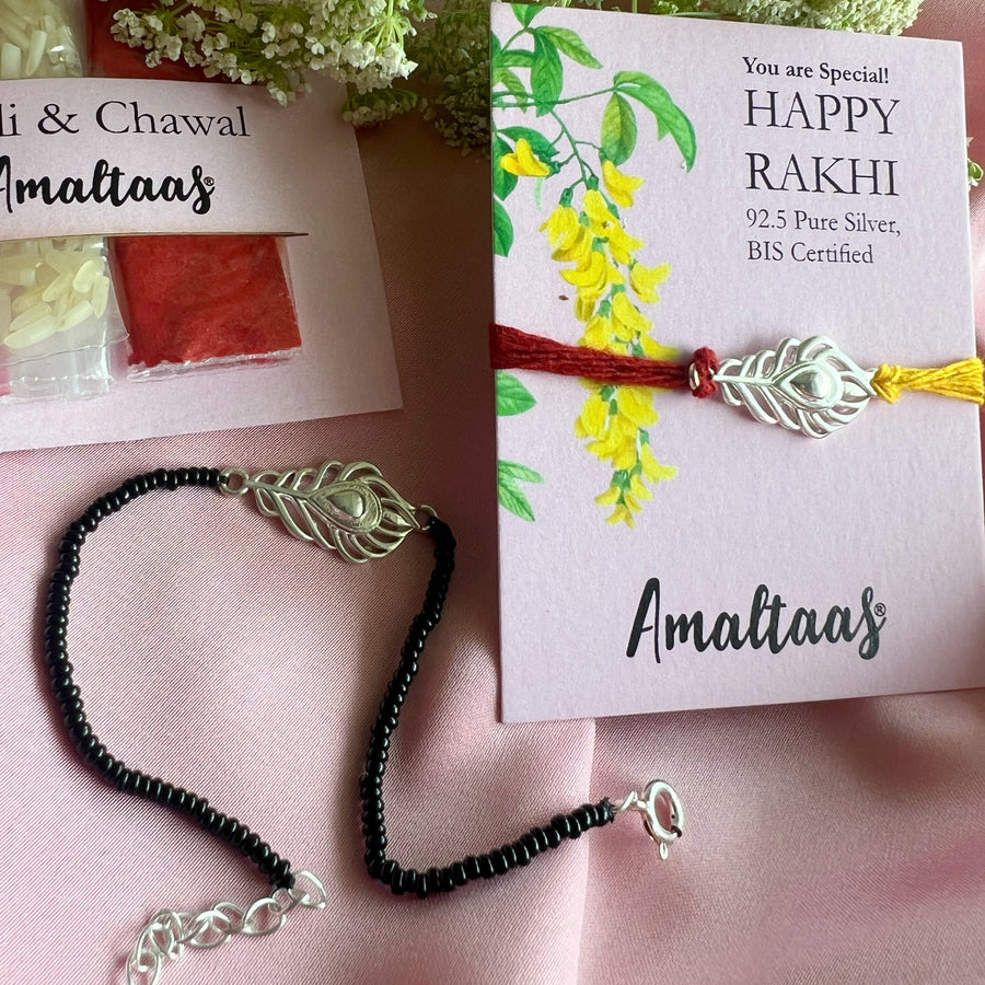 COMBO - Kanha Morpankh 92.5 Silver Rakhi