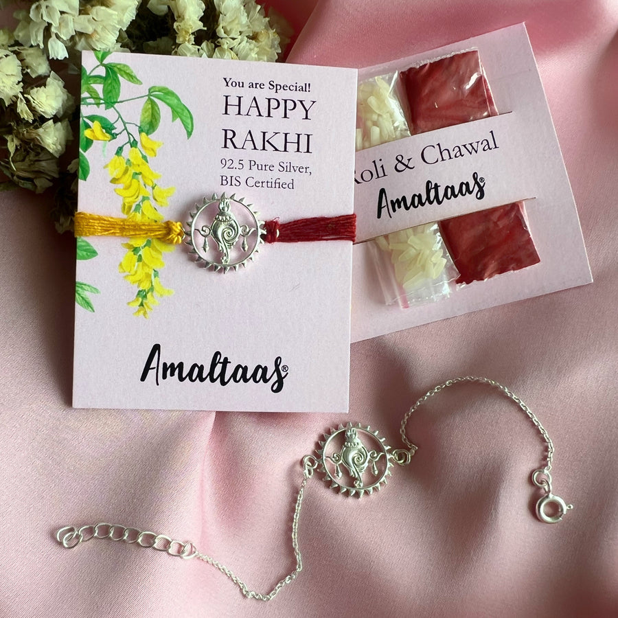 COMBO – Shankh Blessings 92.5 Silver Rakhi