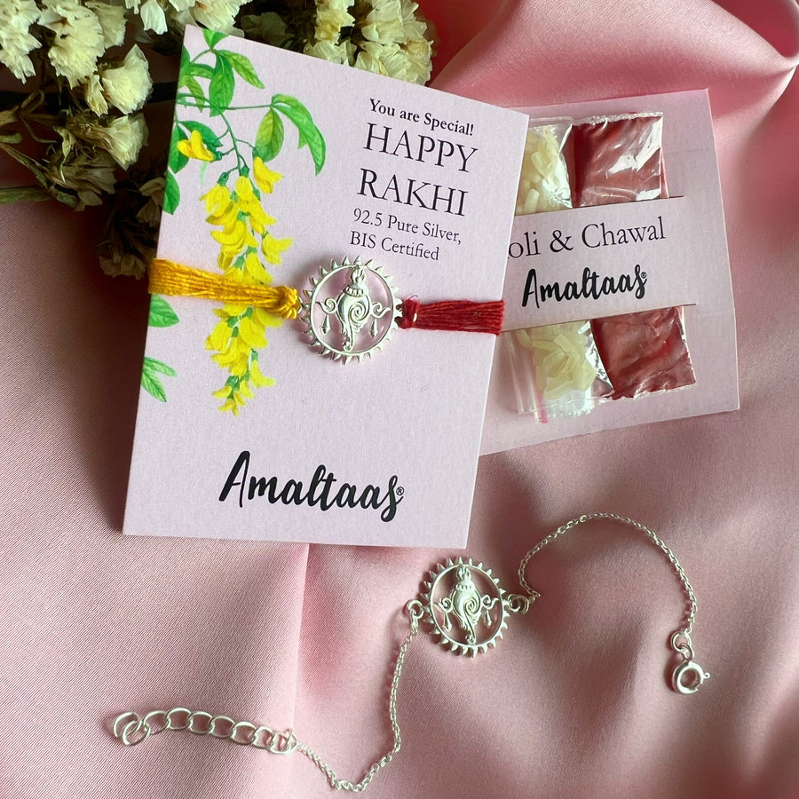 COMBO – Shankh Blessings 92.5 Silver Rakhi