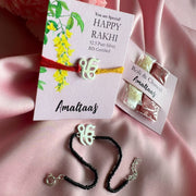 COMBO- Rabb Raakhaa Ek Onkar 92.5 Silver Rakhi For Bhai & Bhabhi