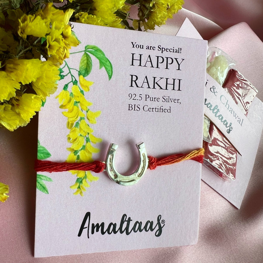 Good Luck HorseShoe  92.5 Silver Rakhi